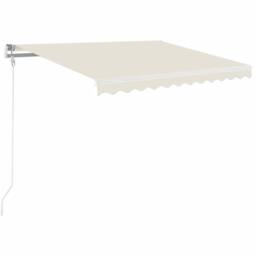 Berkfield Home Manual Retractable Awning 350x250 cm Cream in Beige - thumbnail 2