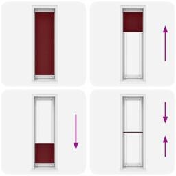 Berkfield Home Pleated Blind Bordeaux Red 65x200 cm Fabric Width 64.4 cm Polyester - thumbnail 5