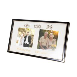 Happy Homewares 50th Anniversary & Wedding Frame with Silver & Black Icons - thumbnail 3