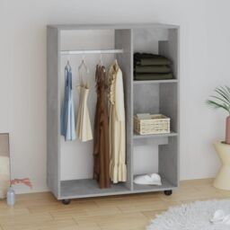 Berkfield Home Wardrobe Concrete Grey 80x40x110 cm Engineered Wood - Size: 80 x 40 x 110 cm - thumbnail 3