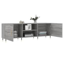 Berkfield Home TV Cabinet Grey Sonoma 150x30x50 cm Engineered Wood - Size: 150 x 30 x 50 cm - thumbnail 4