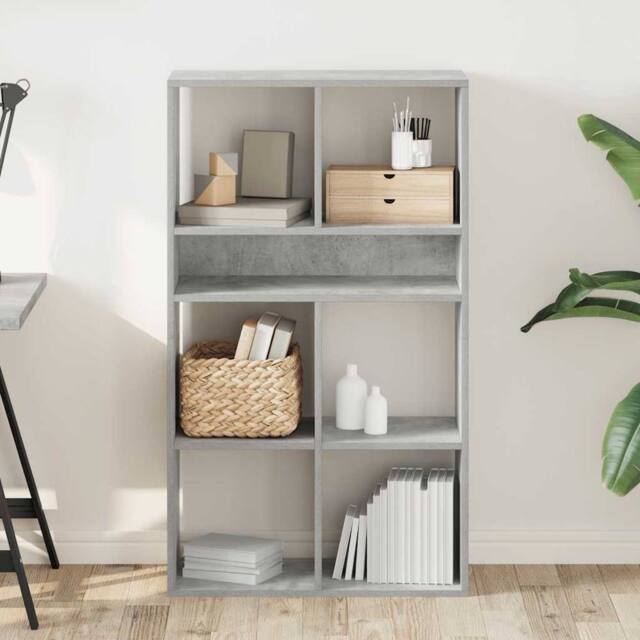 Berkfield Home Decorative Book Cabinet Concrete Grey 66x31x112 cm Engineered Wood - Size: 66 x 31 x 112 cm - image 1