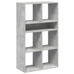 Berkfield Home Decorative Book Cabinet Concrete Grey 66x31x112 cm Engineered Wood - Size: 66 x 31 x 112 cm - thumbnail 3