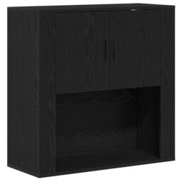 Berkfield Home Highboard Black Oak 80x33x150 cm Engineered Wood - Size: 80 x 33 x 150 cm - thumbnail 5