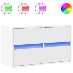 Berkfield Home TV Wall Cabinet with LED Lights White 80x31x45 cm - Size: 80 x 31 x 45 cm - thumbnail 3