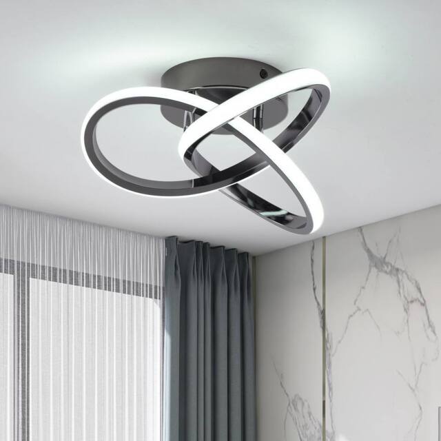 NIVOR Black LED Flush Mount Ceiling Light 6000K, Modern Lamp for Indoor Home in Jet Black - image 1