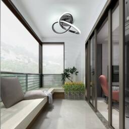 NIVOR Black LED Flush Mount Ceiling Light 6000K, Modern Lamp for Indoor Home in Jet Black - thumbnail 5