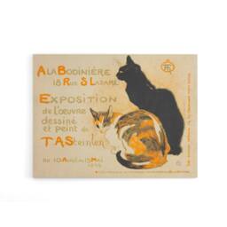 "Artery8 Steinlen Exhibition Advert With Cats Canvas Wall Art Print in Beige - Size: W24"" x H32""" - thumbnail 1