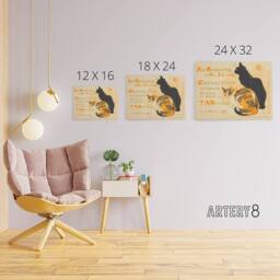 "Artery8 Steinlen Exhibition Advert With Cats Canvas Wall Art Print in Beige - Size: W24"" x H32""" - thumbnail 4