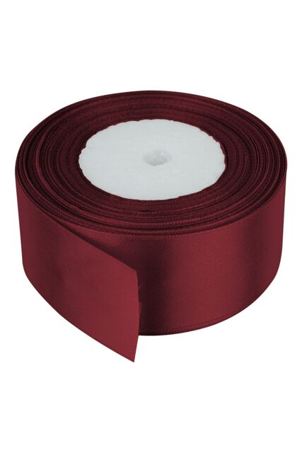 Neel Blue Double Sided Satin Polyester Ribbon Roll, 40mm x 25 Metres in Burgundy - image 1