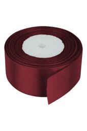 Neel Blue Double Sided Satin Polyester Ribbon Roll, 40mm x 25 Metres in Burgundy - thumbnail 2