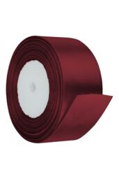Neel Blue Double Sided Satin Polyester Ribbon Roll, 40mm x 25 Metres in Burgundy - thumbnail 3