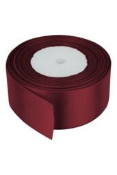 Neel Blue Double Sided Satin Polyester Ribbon Roll, 40mm x 25 Metres in Burgundy