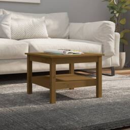 Berkfield Home Beautiful Coffee Table Honey Brown 55x55x40 cm Solid Wood Pine - Size: 55 x 55 x 40 cm - thumbnail 2