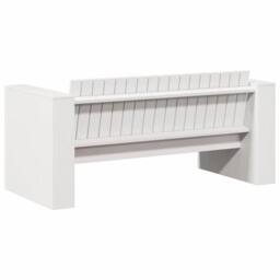 Berkfield Home Garden Sofa 2-Seater 134x60x62 cm White Solid Wood Pine - Size: 134 x 60 x 62 cm - thumbnail 6