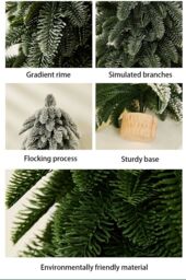 Obasyhig Flocking Rime Desktop Ornaments Simulated Christmas Tree with 3 Styles in Green - thumbnail 9