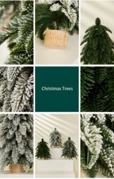 Obasyhig Flocking Rime Desktop Ornaments Simulated Christmas Tree with 3 Styles in Green - thumbnail 8