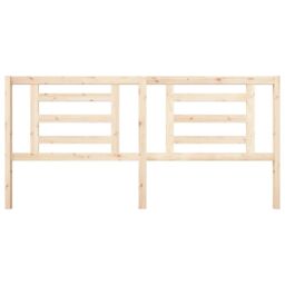 Berkfield Home Bed Headboard 206x4x100 cm Solid Wood Pine in Brown - Size: 206 x 4 x 100 cm - thumbnail 4