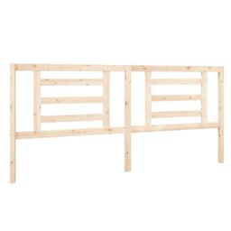 Berkfield Home Bed Headboard 206x4x100 cm Solid Wood Pine in Brown - Size: 206 x 4 x 100 cm - thumbnail 2
