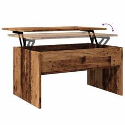 Berkfield Home Coffee Table Old Wood 80x50.5x41.5 cm Engineered Wood in Brown - thumbnail 9