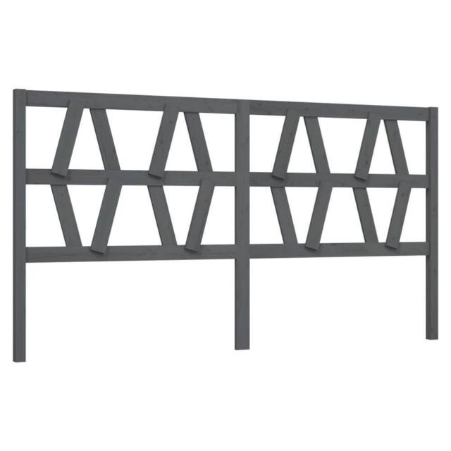 Berkfield Home Bed Headboard Grey 206x4x100 cm Solid Wood Pine - Size: 206 x 4 x 100 cm - image 1