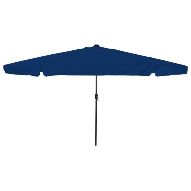 Berkfield Home Garden Parasol with LED Lights √ò395x245 cm Azure Blue - Size: 395x245 cm - image 1
