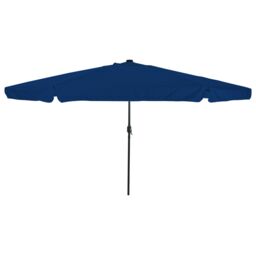 Berkfield Home Garden Parasol with LED Lights √ò395x245 cm Azure Blue - Size: 395x245 cm - thumbnail 1