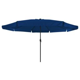 Berkfield Home Garden Parasol with LED Lights √ò395x245 cm Azure Blue - Size: 395x245 cm - thumbnail 4