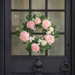 Smart Garden Products Artificial Hanging Door Wreath Peony Ivy Decor - thumbnail 2