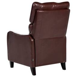 Wyld and Coco Heritage Recliner Armchair Dark Brown Faux Leather Adjustable - thumbnail 6