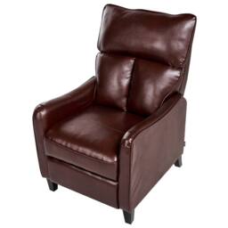 Wyld and Coco Heritage Recliner Armchair Dark Brown Faux Leather Adjustable - thumbnail 7