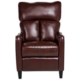 Wyld and Coco Heritage Recliner Armchair Dark Brown Faux Leather Adjustable - thumbnail 5