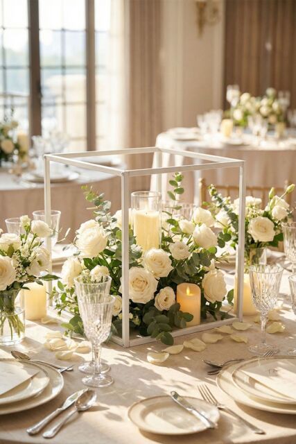 Living and Home Metal Flower Stand Rack for Wedding Decor in White - image 1