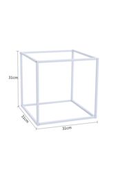 Living and Home Metal Flower Stand Rack for Wedding Decor in White - thumbnail 5