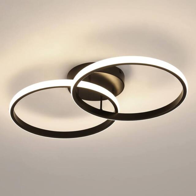 Goeco LED Ceiling Light 42W Round Design for Kitchen Bedroom 4500K 54cm in Black - image 1