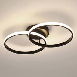 Goeco LED Ceiling Light 42W Round Design for Kitchen Bedroom 4500K 54cm in Black - thumbnail 1