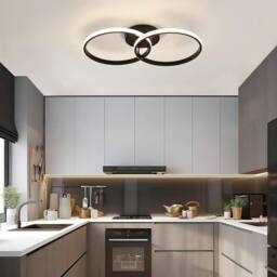Goeco LED Ceiling Light 42W Round Design for Kitchen Bedroom 4500K 54cm in Black - thumbnail 4