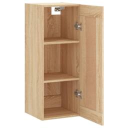 Berkfield Home Wall Mounted Cabinet Sonoma Oak 34.5x34x90 cm Engineered Wood in Light Oak - thumbnail 7