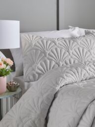 Serene 'Cavali' Pinsonic Microfibre Textured Warm Bedspread in Silver - thumbnail 2