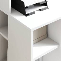 Berkfield Home White Desk with Storage White 90x48x101.5 cm Engineered Wood - thumbnail 4