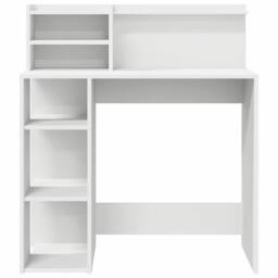 Berkfield Home White Desk with Storage White 90x48x101.5 cm Engineered Wood - thumbnail 5