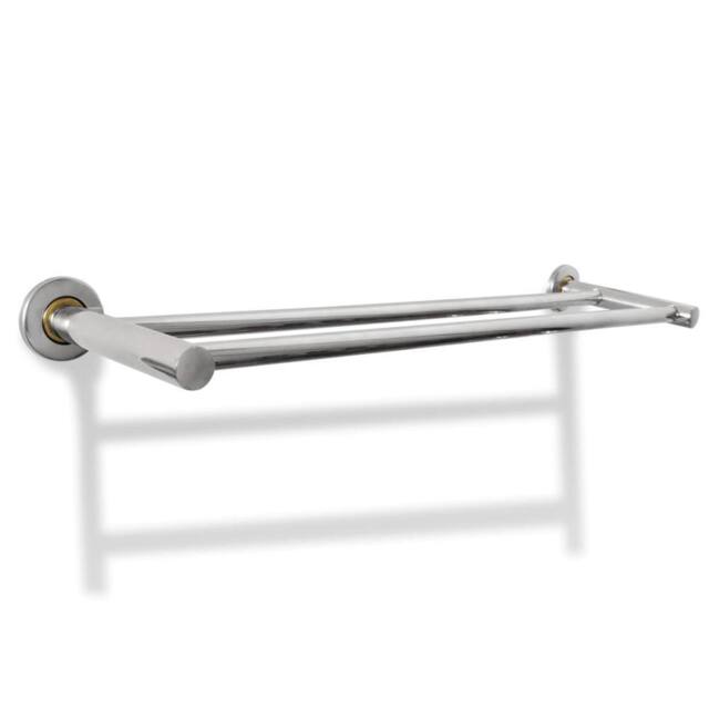 Berkfield Home Stainless Steel Towel Rack 2 Tubes in Silver - image 1