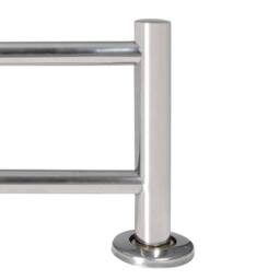 Berkfield Home Stainless Steel Towel Rack 2 Tubes in Silver - thumbnail 5