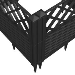 Berkfield Home Beautiful Garden Planter with Pegs Black 43.5x43.5x43.5 cm PP - thumbnail 7