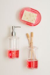 Orsina Acrylic Hearts Soap Dish, Floating Heart Feature in Red - thumbnail 4
