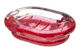 Orsina Acrylic Hearts Soap Dish, Floating Heart Feature in Red - thumbnail 2