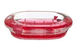 Orsina Acrylic Hearts Soap Dish, Floating Heart Feature in Red - thumbnail 6
