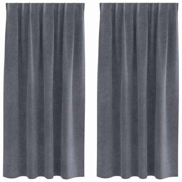 Berkfield Home Blackout Curtains with Top Tape 2 pcs Super Light Grey Velvet - image 1