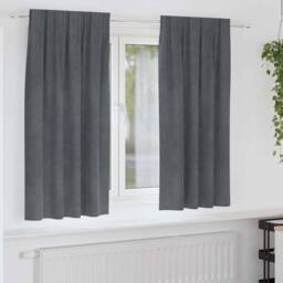 Berkfield Home Blackout Curtains with Top Tape 2 pcs Super Light Grey Velvet - thumbnail 2