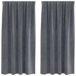 Berkfield Home Blackout Curtains with Top Tape 2 pcs Super Light Grey Velvet